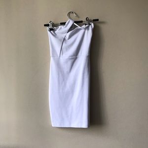 Cross neck cotton codycon dress